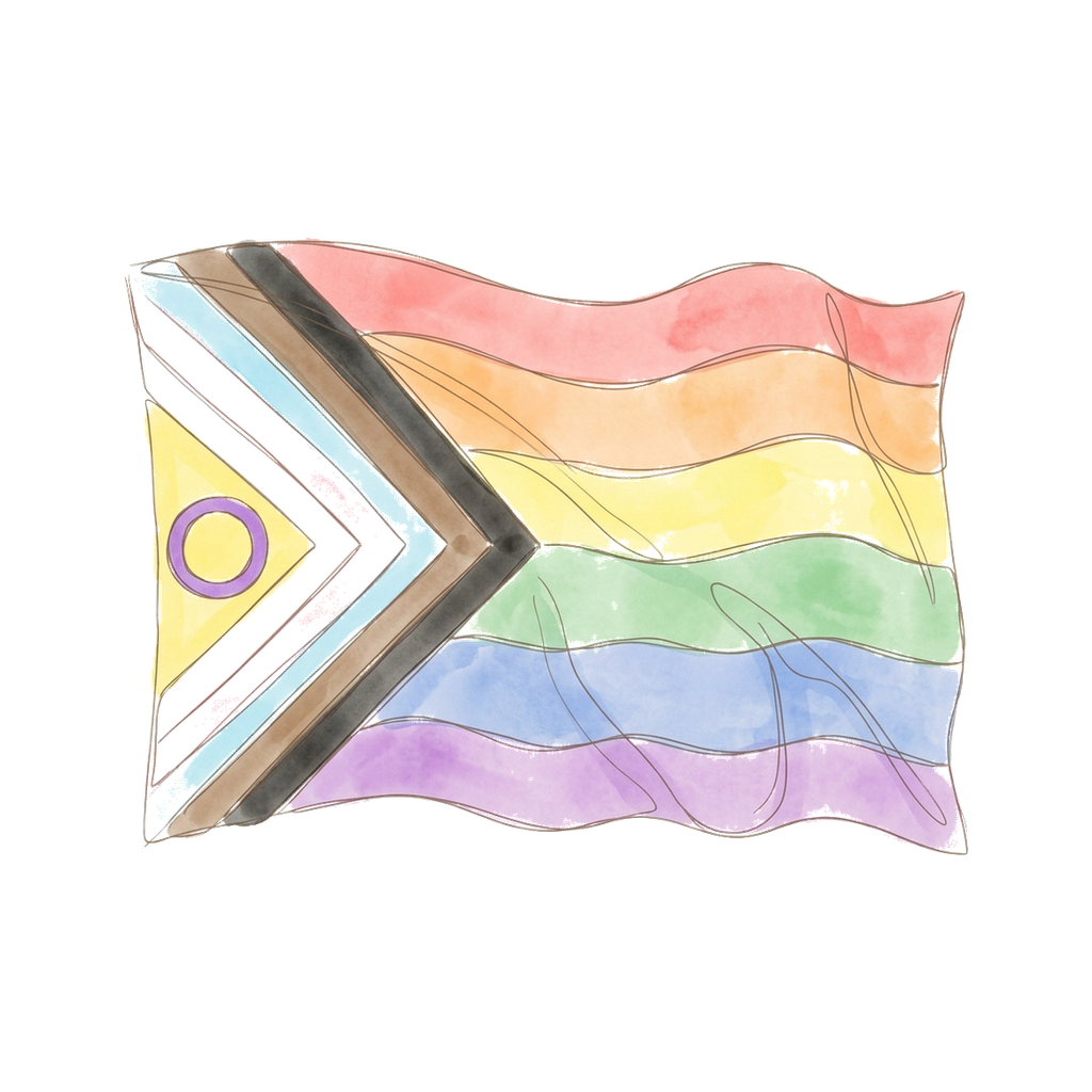 Line art of a pride flag