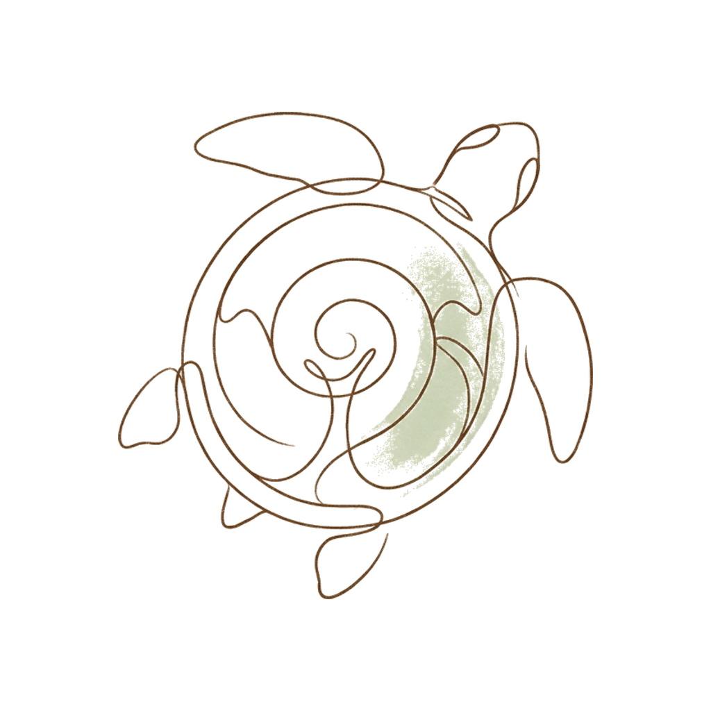 Line art of a turtle representing Turtle Island