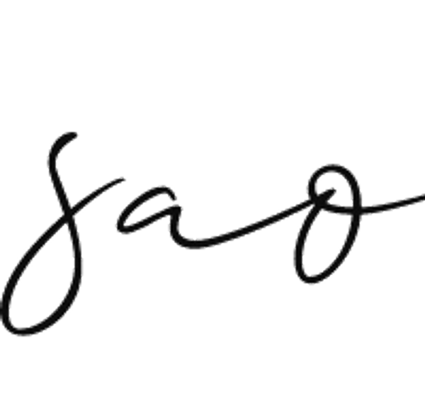 Sao wordmark — embroidered style